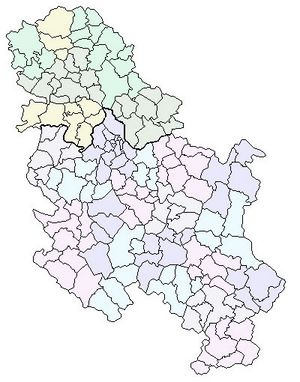 Carte Serbie vierge départements