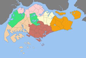 Carte régions Singapour