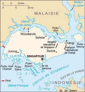 Carte des villes Singapour