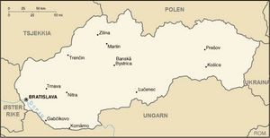 Carte des villes Slovaquie