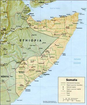 Carte relief Somalie
