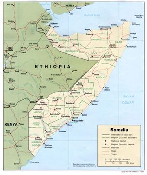 Carte des villes Somalie