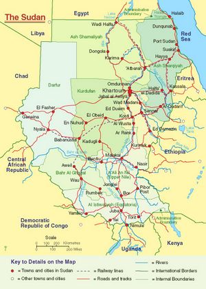 Carte frontières Soudan