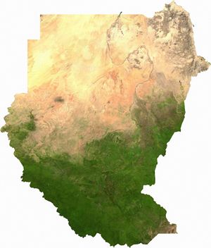 Carte satellite Soudan