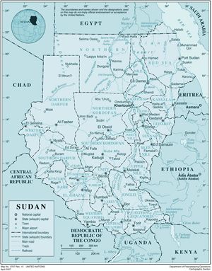 Carte Soudan