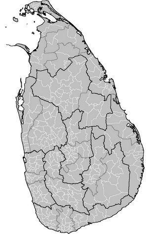 Carte Sri Lanka vierge régions