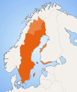 Carte des langues Suède