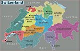 Carte régions Suisse couleur