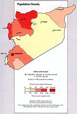 Carte population Syrie