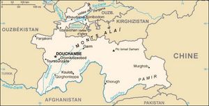 Carte grande villes Tadjikistan