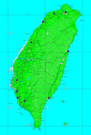 Carte aéroports Taïwan