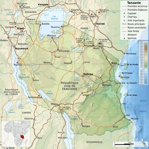 Carte Tanzanie