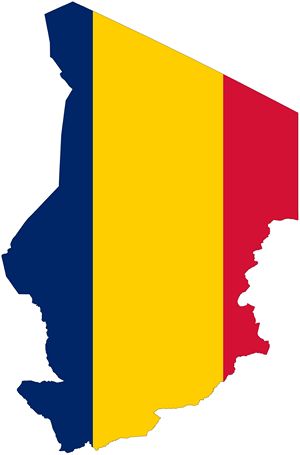 Carte drapeaux Tchad