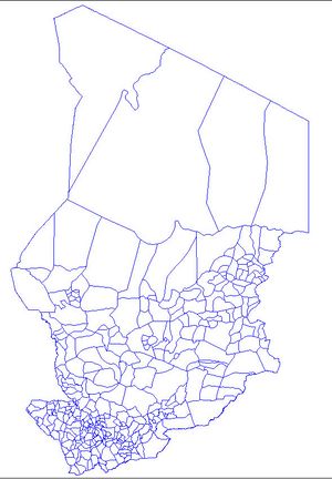 Carte Tchad vierge départements