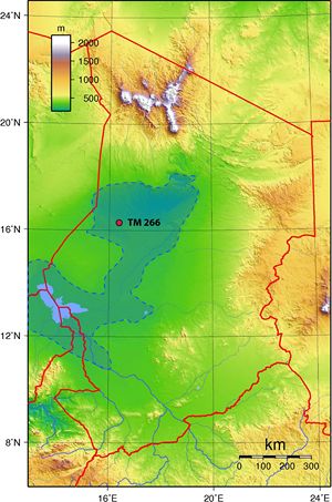 Carte topographique Tchad