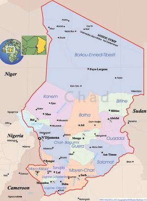 Carte des villes Tchad
