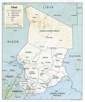 Grande carte Tchad