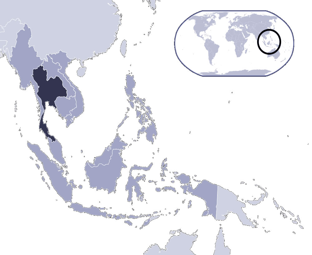 thailande sur la carte du monde