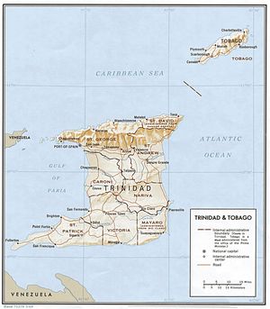 Carte relief Trinité-et-Tobago