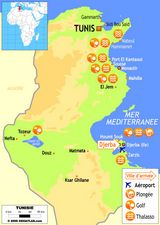 Carte touristique Tunisie