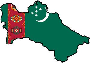 Carte drapeaux Turkménistan
