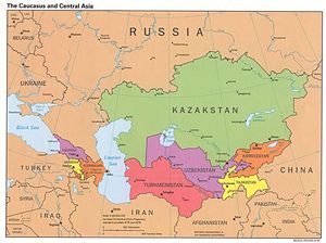 Carte frontières Turkménistan