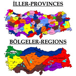 Carte départements Turquie