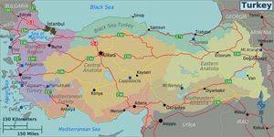 Carte régions Turquie