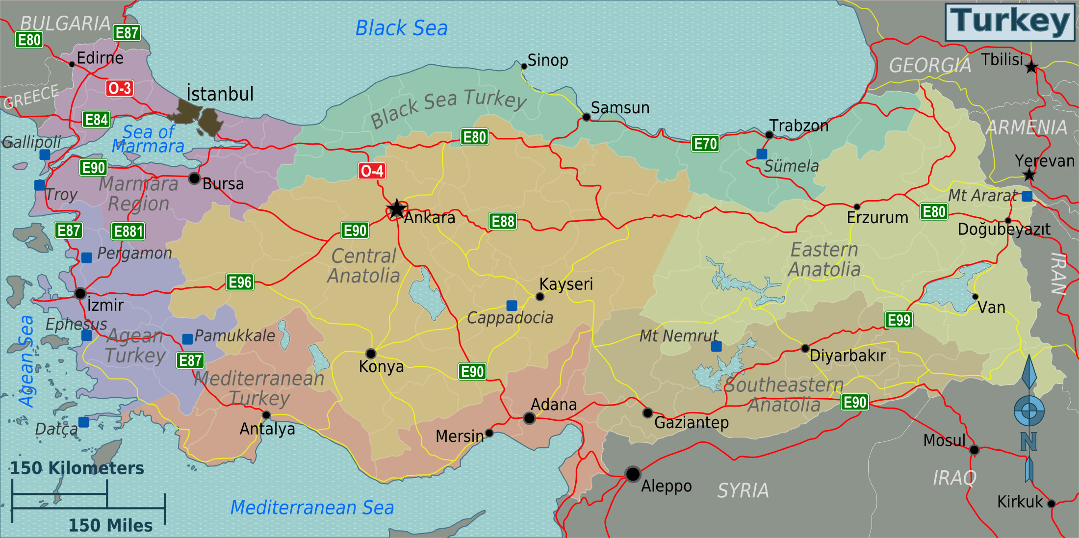 carte routiere turquie