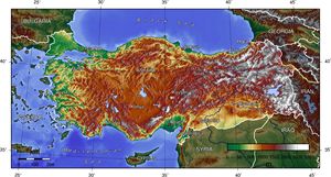 Carte topographique Turquie