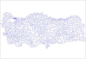 Carte Turquie vierge départements