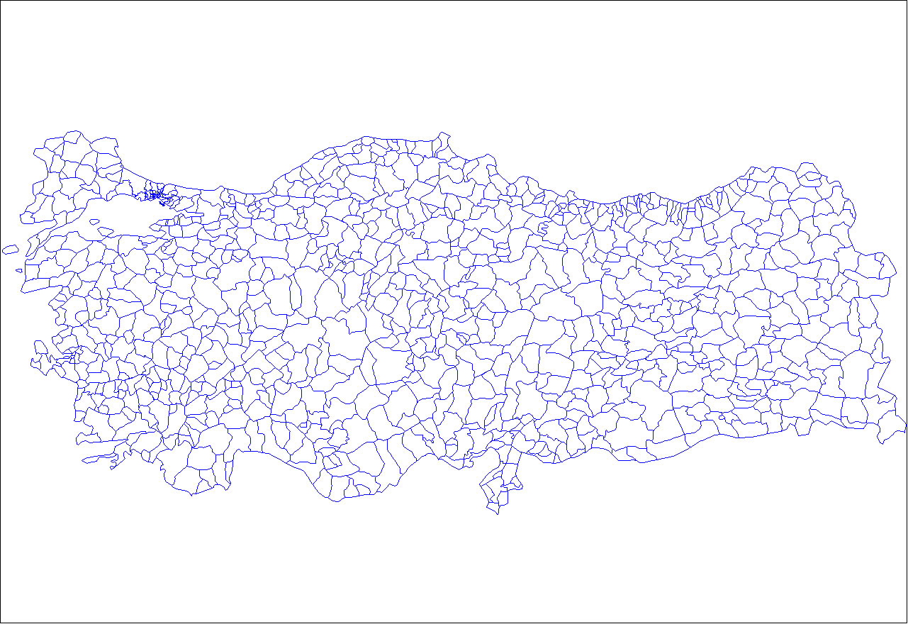 Carte vierge des départements de Turquie