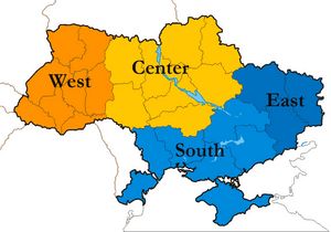 Carte régions Ukraine couleur