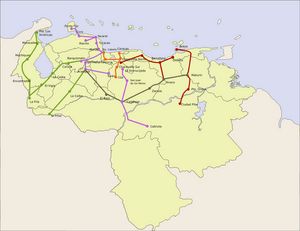 Carte ferroviaire Venezuela