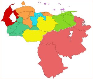 Carte régions Venezuela