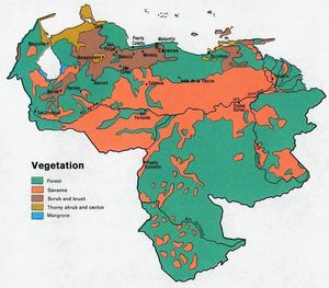Carte végétation Venezuela
