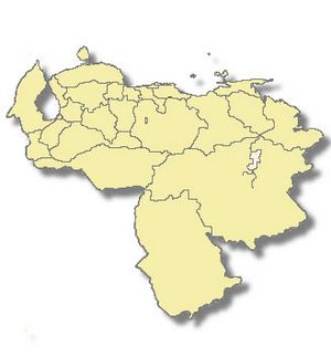Carte Venezuela vierge régions