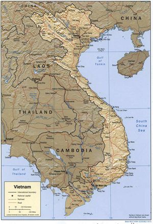 Carte relief Viêt Nam