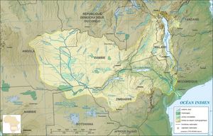 Carte rivières Zambie