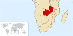 Situer Zambie sur carte du monde