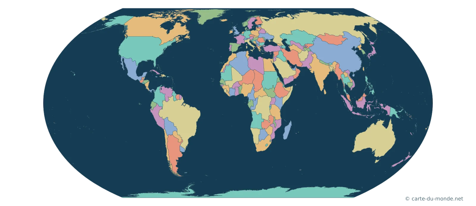 Carte du monde politique sans noms des pays