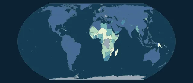 Carte de l’accès à l’électricité en projection Equal Earth