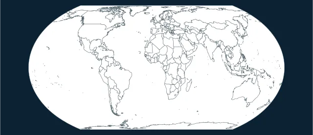 Carte des frontières en projection Equal Earth