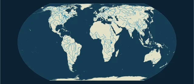 Carte hydrographique en projection Equal Earth
