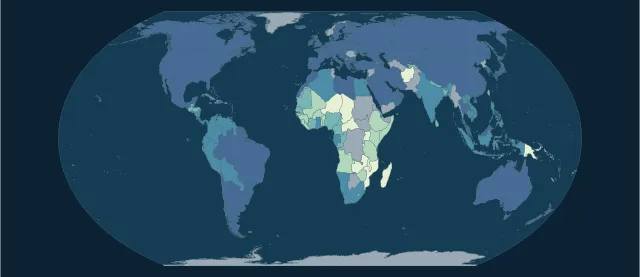 Carte de l’usage d’Internet en projection Equal Earth
