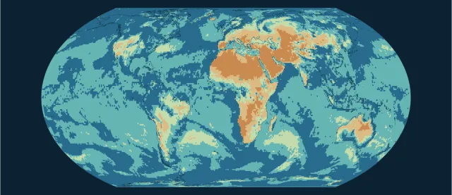 Météo — humidité relative en projection Equal Earth