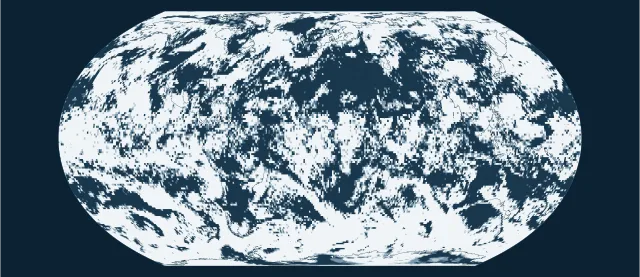 Météo — couverture nuageuse en projection Equal Earth