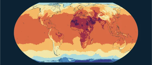 Météo — température à 2 mètres en projection Equal Earth