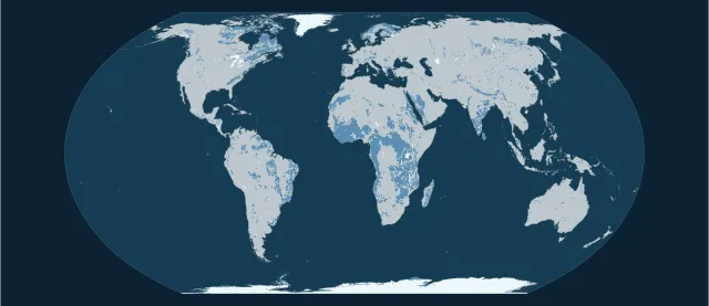 Carte des roches métamorphiques en projection Equal Earth