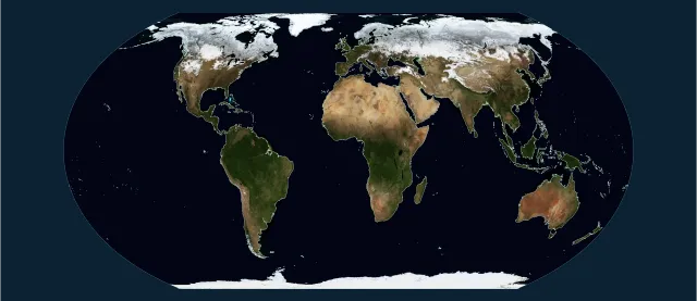 Vue satellite de janvier en projection Equal Earth